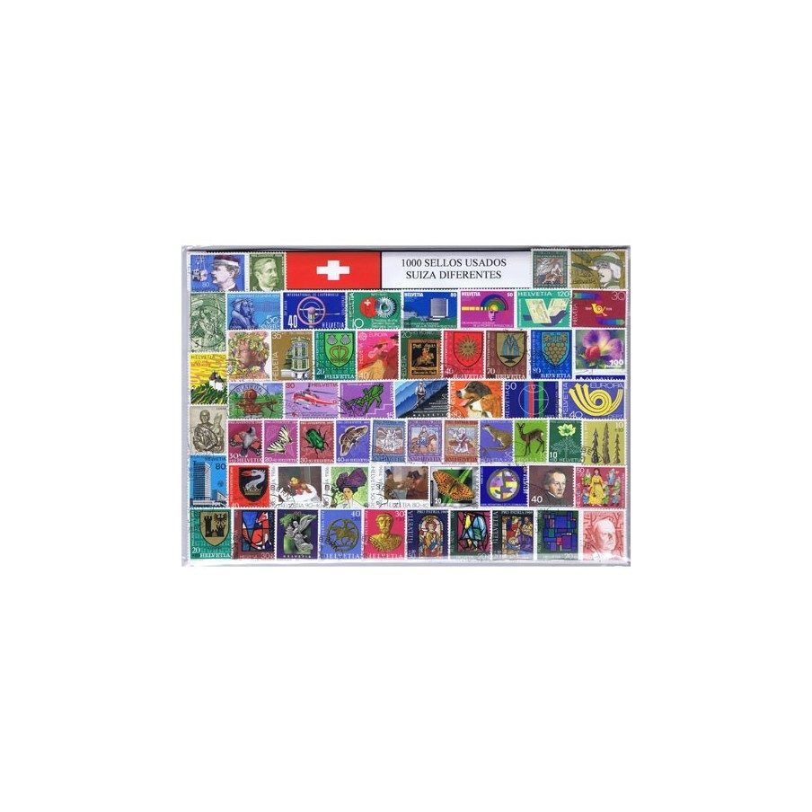 Suiza 1000 sellos usados diferentes