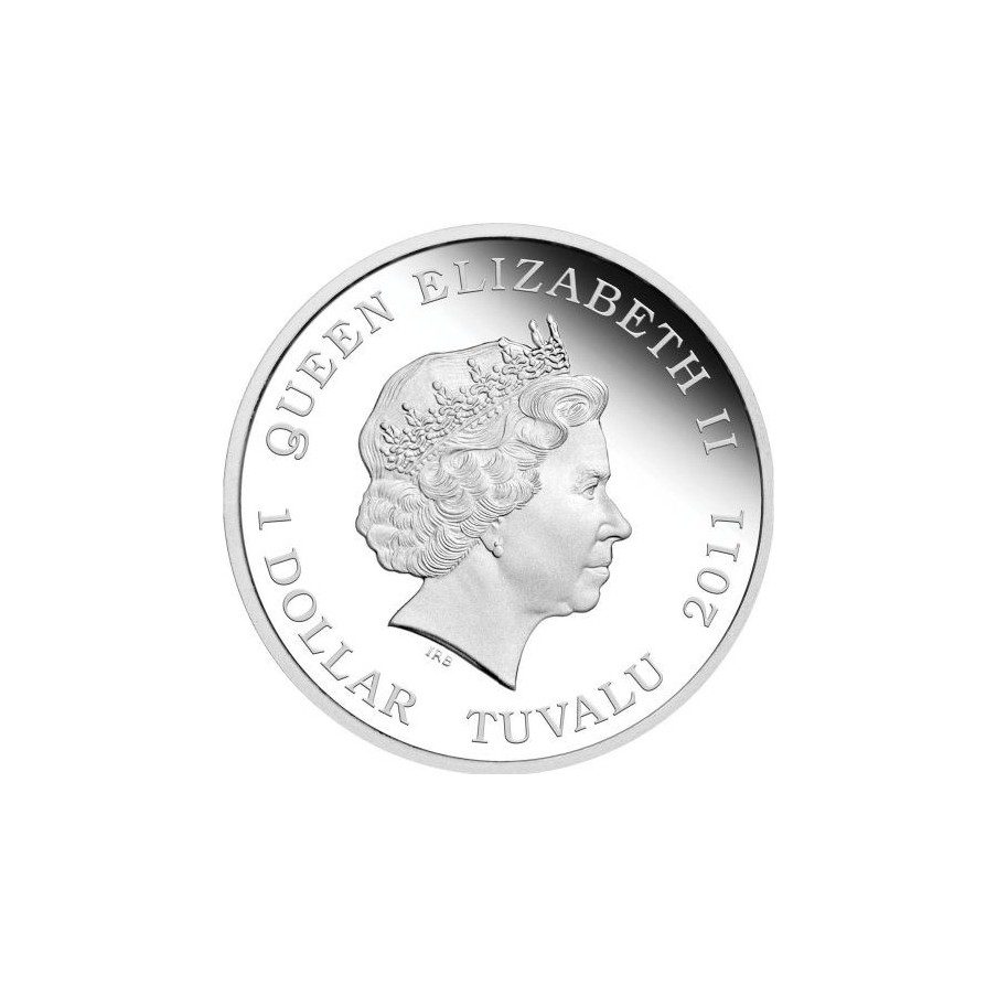 Moneda onza de plata 1$ Tuvalu 2011 Orangutan .