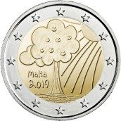 moneda conmemorativa 2 euros Malta 2019 Naturaleza.