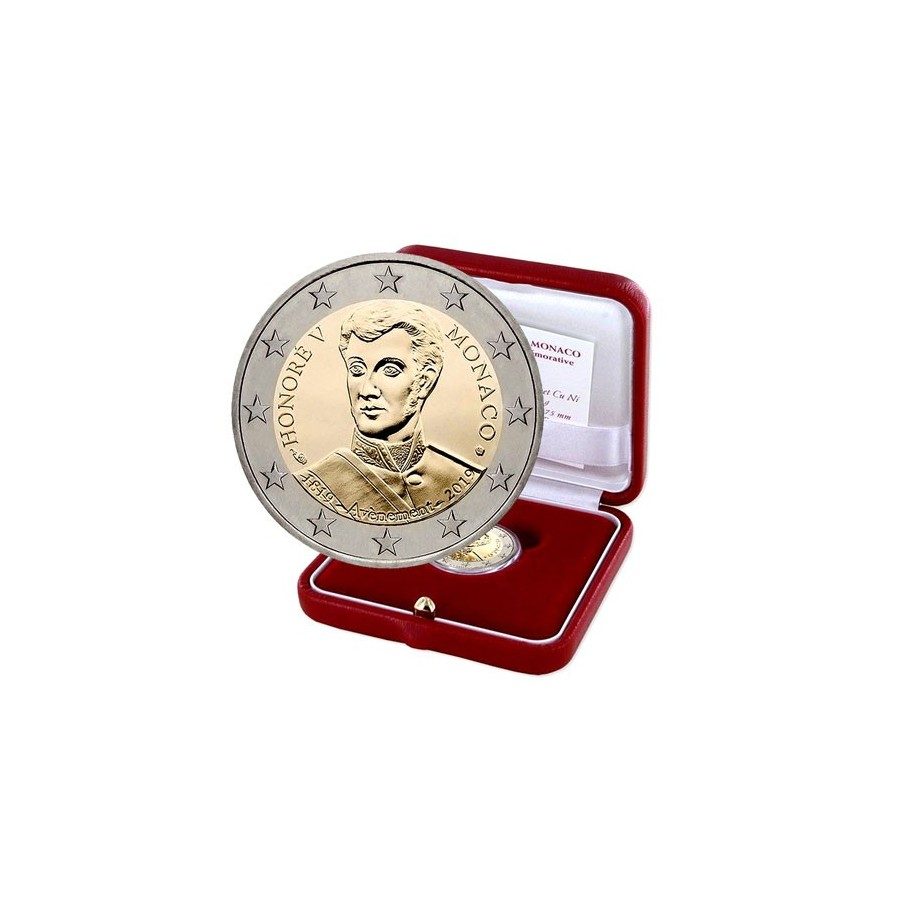 moneda conmemorativa 2 euros Monaco 2019 Honoré V. Proof