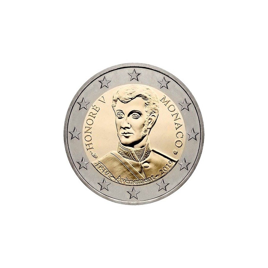 moneda conmemorativa 2 euros Monaco 2019 Honoré V. Proof