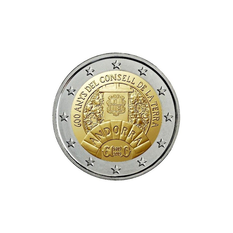 moneda conmemorativa 2 euros Andorra 2019 Consell Terra. BU.