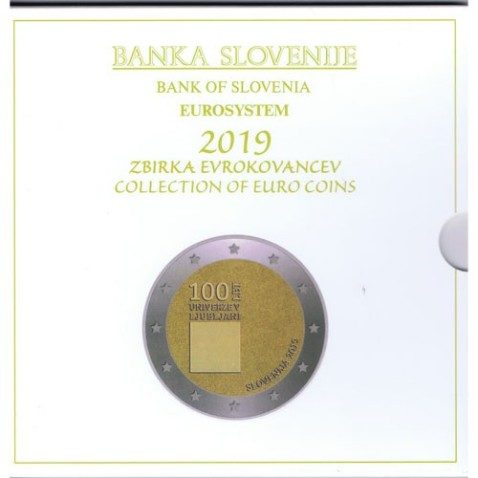 Cartera oficial euroset Eslovenia 2019. Incluye 2 y 3 euros