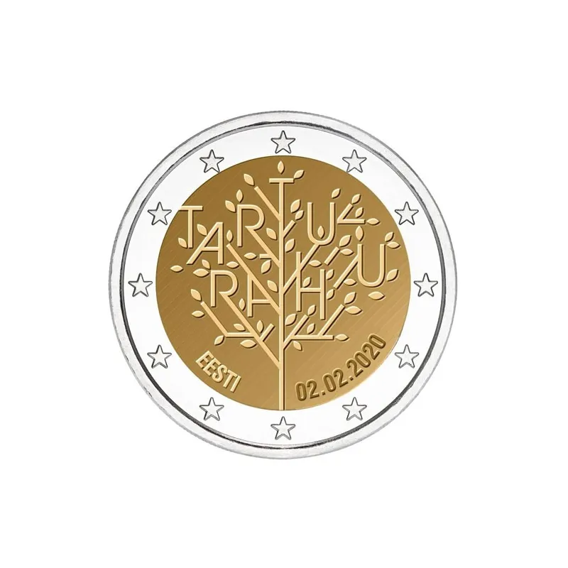 moneda conmemorativa 2 euros Estonia 2020 Tratado Paz Tartu.