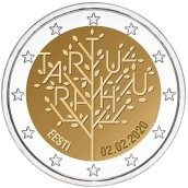 moneda conmemorativa 2 euros Estonia 2020 Tratado Paz Tartu.