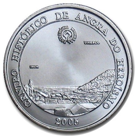 Portugal 5 Euros 2005 Unesco Angra. Plata