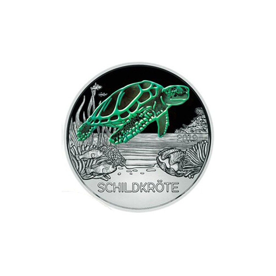 moneda Austria 3 Euros 2019 Tortuga color Tier-Taler.