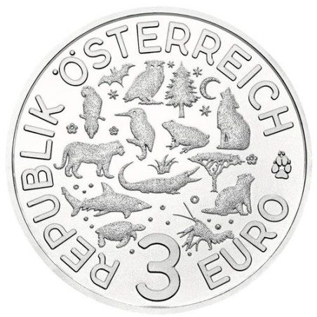 moneda Austria 3 Euros 2018 Rana color Tier-Taler.