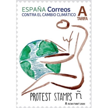 5396 Contra el cambio climático. Protest Stamps