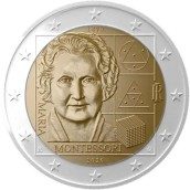 moneda conmemorativa 2 euros Italia 2020 Maria Montessori