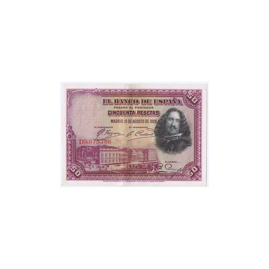 Lote de 10 billetes de 50 Pesetas 15 agosto 1928.
