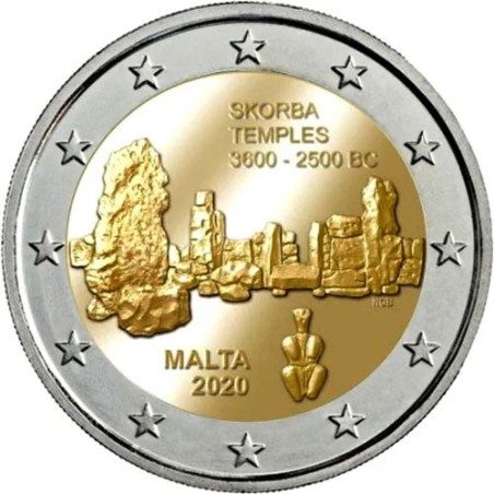 moneda conmemorativa 2 euros Malta 2020 Templos Skorba.
