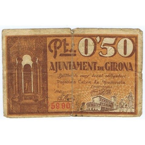 (1937) 50 centims Ajuntament de Girona.