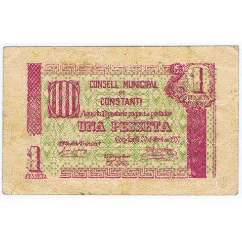 (1937) 1 Pesseta Consell Municipal de Constantí