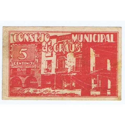 (1937) 5 centimos Consejo Municipal de Graus
