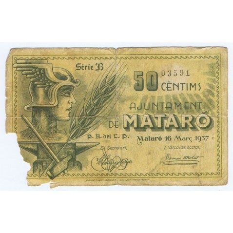 (1937) 50 centims Ajuntament de Mataró
