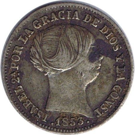 1 Real 1853 Isabel II Barcelona. Plata.