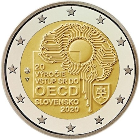 moneda conmemorativa 2 euros Eslovaquia 2020 OCDE.