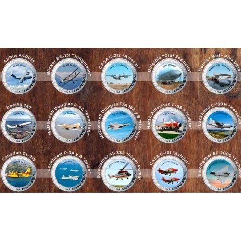 Monedas 2020 Historia de la Aviación II. 15 monedas.