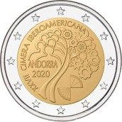 moneda conmemorativa 2 euros Andorra 2020 Iberoamericana. BU.
