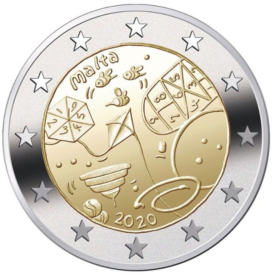 moneda conmemorativa 2 euros Malta 2020 Solidaridad Juegos
