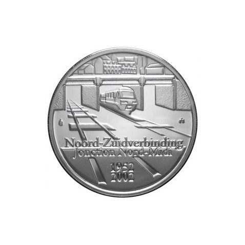 moneda Belgica 10 Euros 2002 Tren. Estuche proof. Plata.