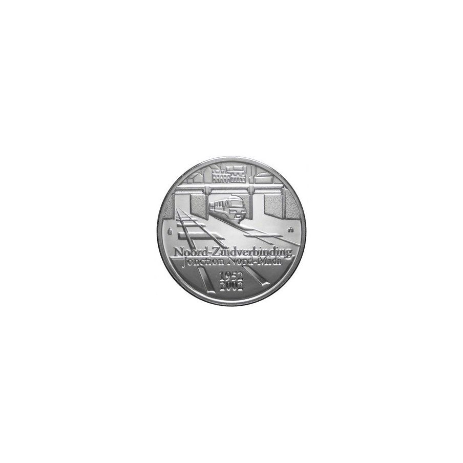moneda Belgica 10 Euros 2002 Tren. Estuche proof. Plata.