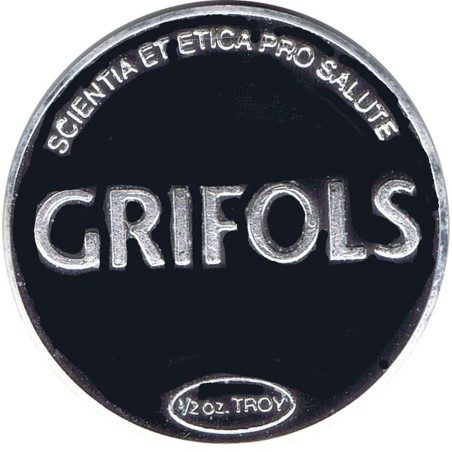 Medalla Media onza de plata pura Grifols Ejercicio 2011.