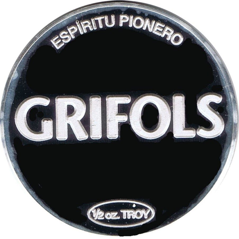 Medalla Media onza de plata pura Grifols Ejercicio 2012.