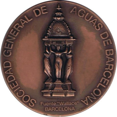 Medalla AGBAR 1996 Fuente Wallace Barcelona. Bronce.