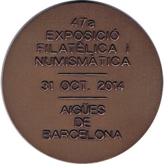 Medalla Exposición Finusgab Barcelona 2014. Bronce.