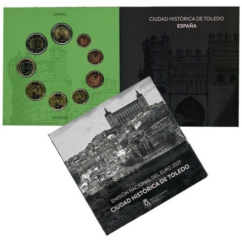 Cartera oficial euroset España 2021 + 2€ Toledo.