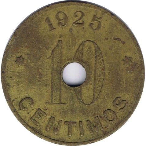Moneda 10 Centimos La Guixolense S. Feliu de Guixols 1925.