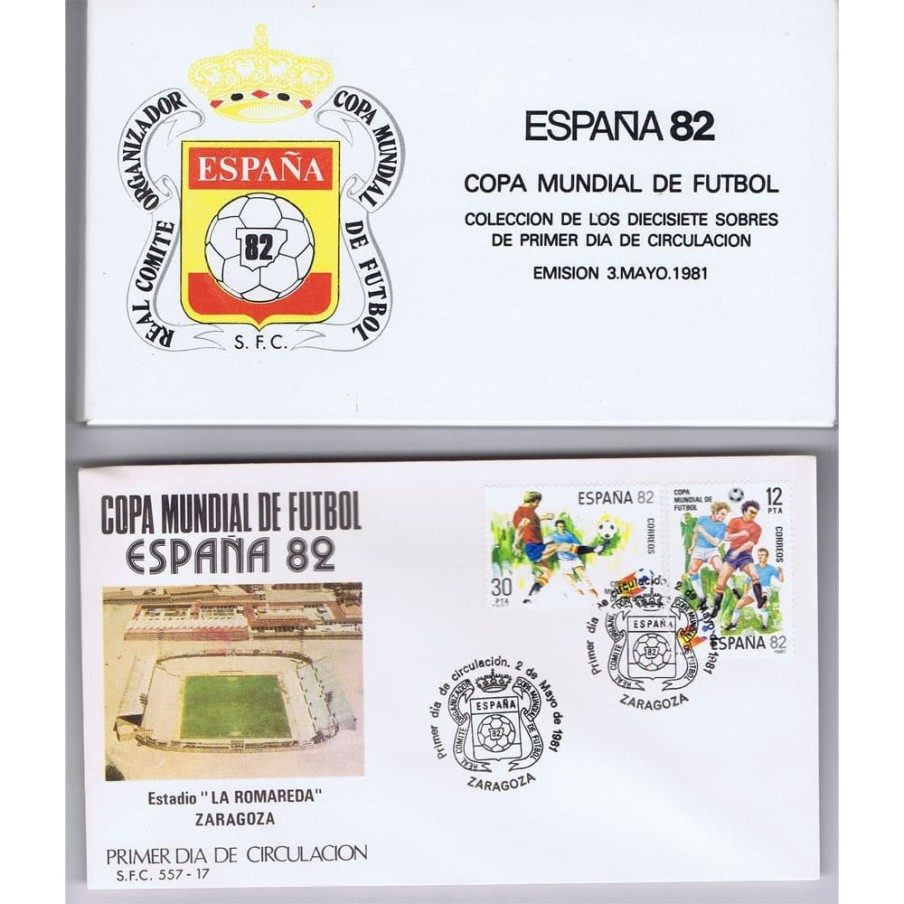 Colección Sobres Primer Dia Mundial España 82. 17 sobres