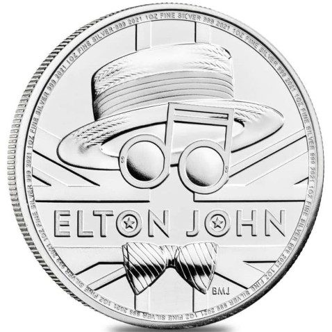 Moneda onza de plata 2 Pounds Gran Bretaña Elton John 2021