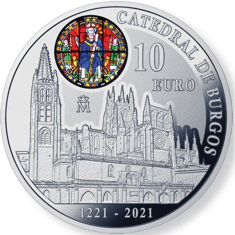 Moneda 2021 Catedral de Burgos. 10 euros. Plata