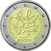 moneda conmemorativa 2 euros Finlandia 2021 Libertad Prensa