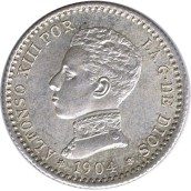 50 céntimos Plata 1904 *04 Alfonso XIII SM V. SC.