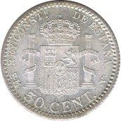 50 céntimos Plata 1904 *04 Alfonso XIII SM V. SC.