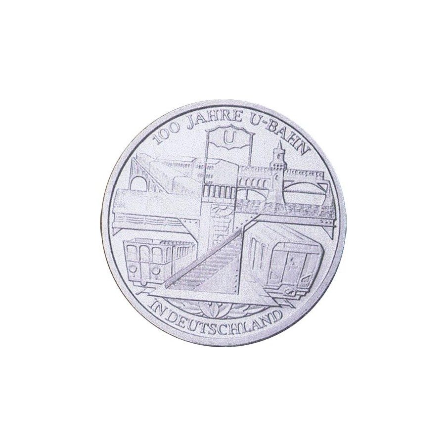 moneda Alemania 10 Euros 2002 D. Centenario del Metro. BU
