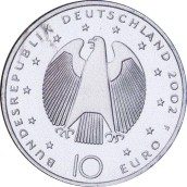 moneda Alemania 10 Euros 2002 F. Introducción del Euro.