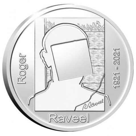 moneda Belgica 20 Euros 2021 Roger Raveel. Plata Proof.