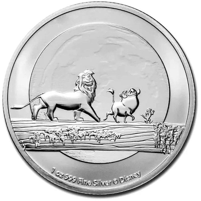 Moneda onza de plata 2$ Niue El Rey León 2021.