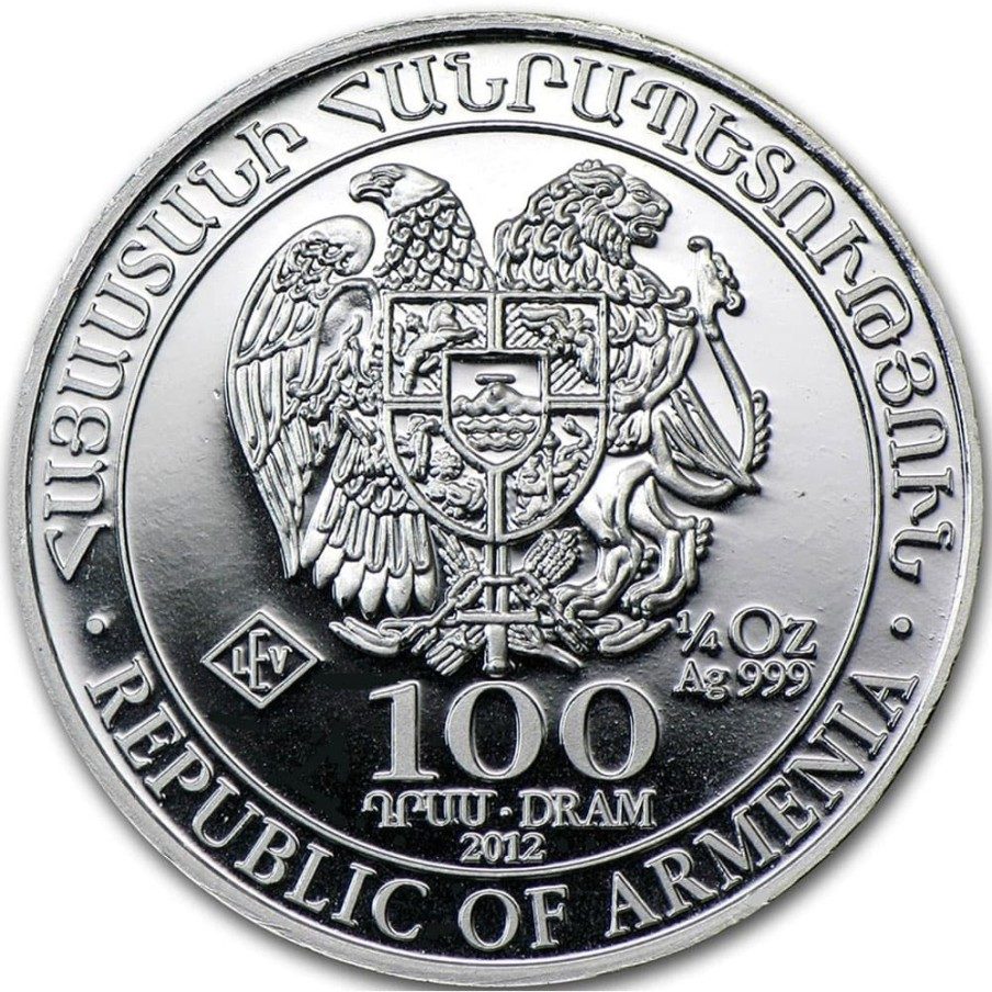 Moneda 1/4 onza de plata 100 Dram Armenia 2012 Arca de Noe.