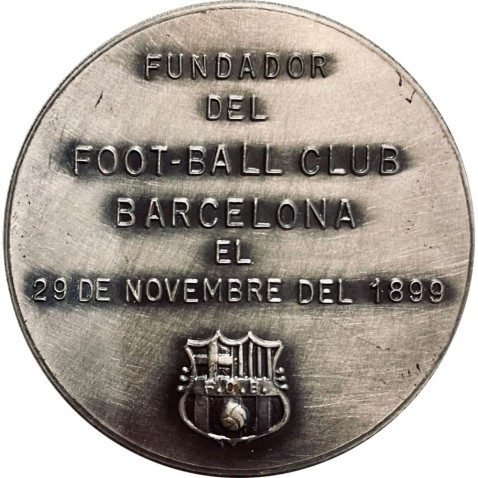 Medalla Joan Gamper fundador F.C. Barcelona. Bronce Plateado.