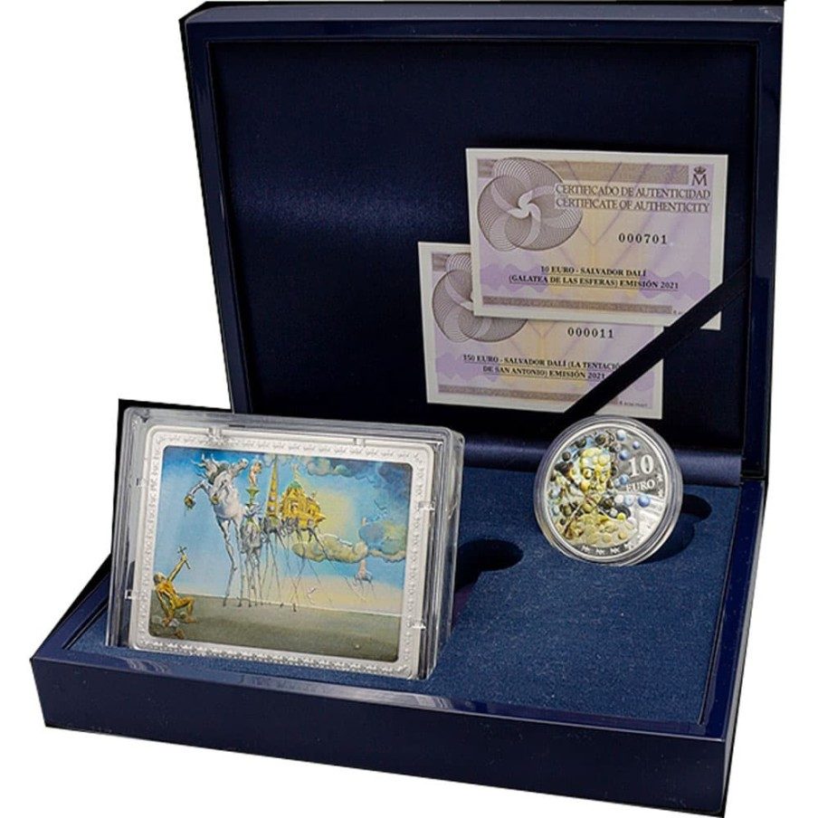 Monedas 2021 Salvador Dalí 150€ y 10€ Plata Estuche conjunto