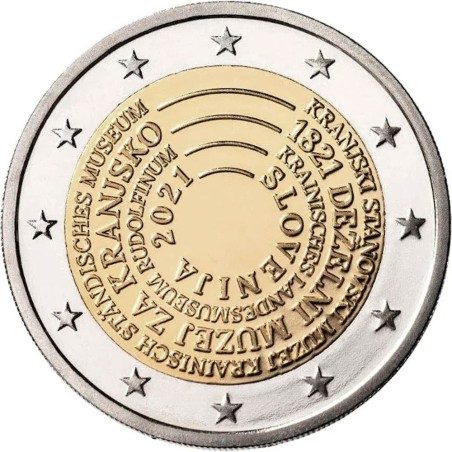 moneda conmemorativa 2 euros Eslovenia 2021 Museo Kranj.