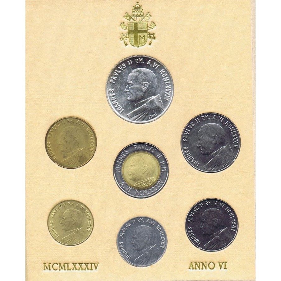 Estuche monedas Vaticano 1984. Juan Pablo II Año VI.