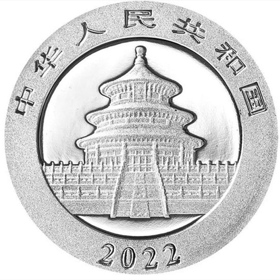 Moneda onza de plata 10y. China Oso Panda 2022