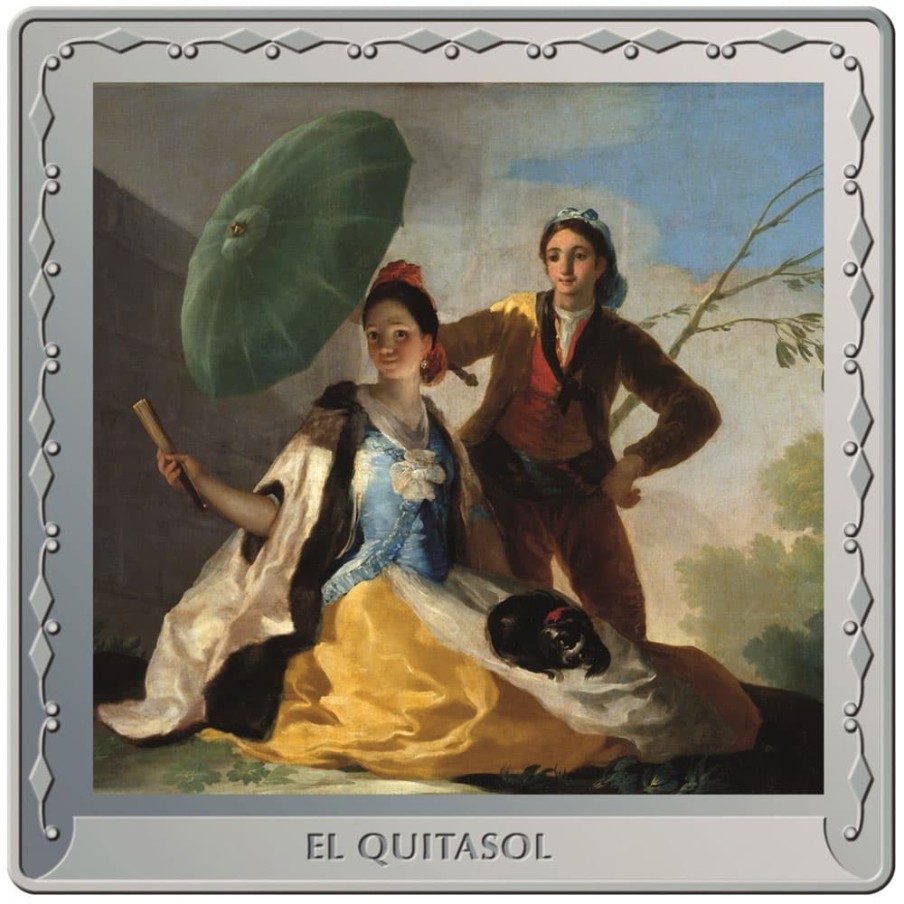 Moneda 2021 Goya. El Quitasol. 10 euros. Plata color.